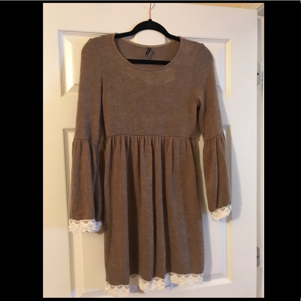 Tan sweater dress